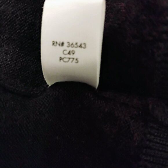 Calvin Klein Women's Sweater Crew Neck Merino Wool Stripe Soft Olive Eggplant L - Picture 9 of 11